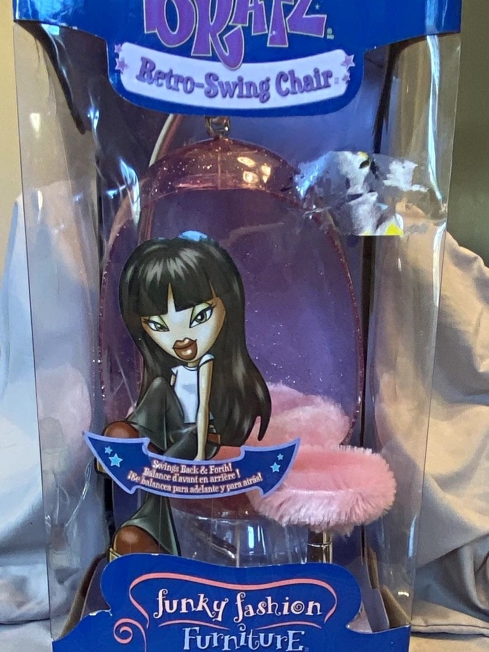 Bratz Retro Swing Chair - Pink Plush Doll Accessory